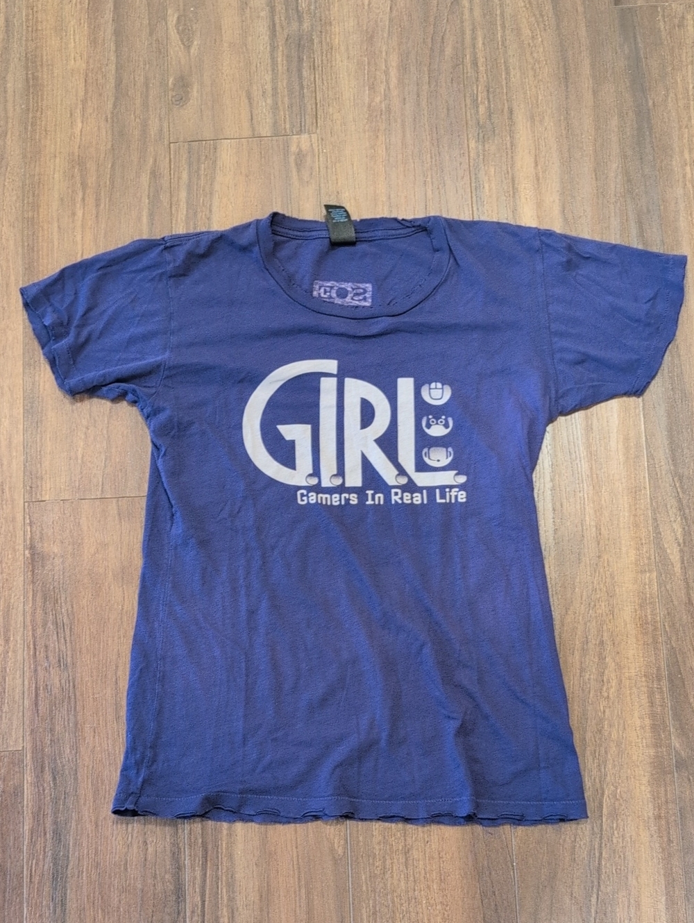 Purple 'GIRL - Gamers In Real Life' Graphic Tee Distressed Light Weight Design